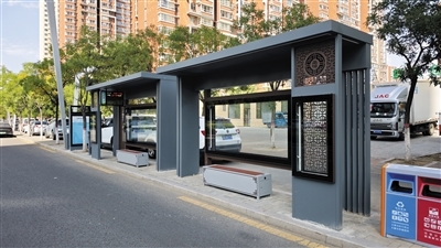 山西大同105座新中式公交站亭主体基本完工